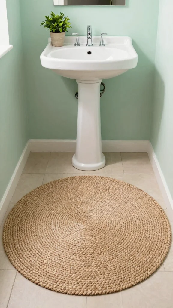 12 Small Bathroom Rug Ideas That Maximize Style Without Overwhelming - 1. Soft Natural Fiber Rugs 1