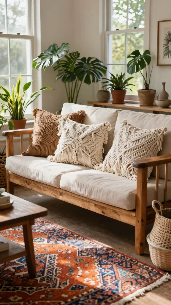 12 Vintage Pillow Ideas for a Nostalgic Collected Character-Rich Home - 5. Bohemian Macrame Pillows 1