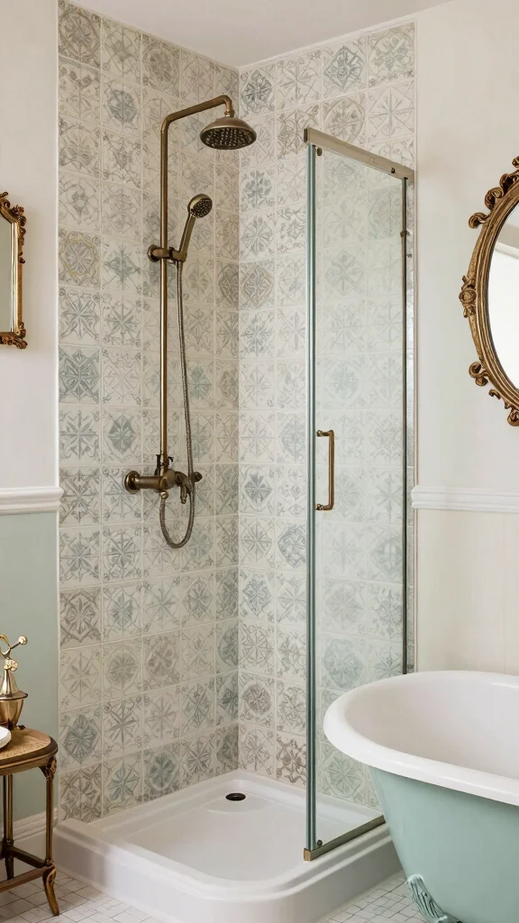 12 Walk-In Shower Ideas With 2 Shower Heads for a Spa-Like Experience - 7. Vintage Elegance 1