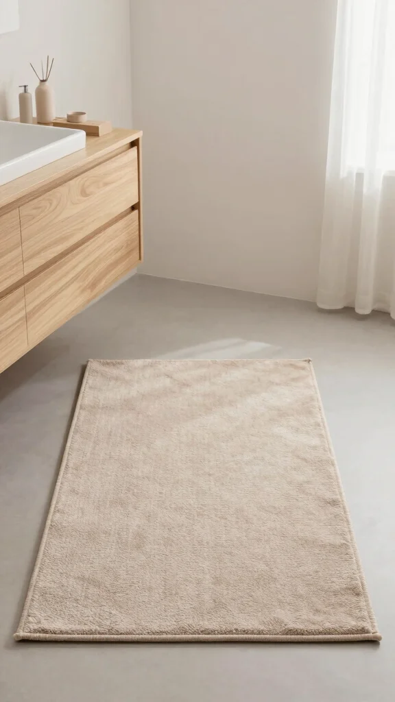 13 Bathroom Rug Placement Ideas for Single Vanities, Double Sinks, and Tubs - 11. Minimalist Approach with Simple Mats 1