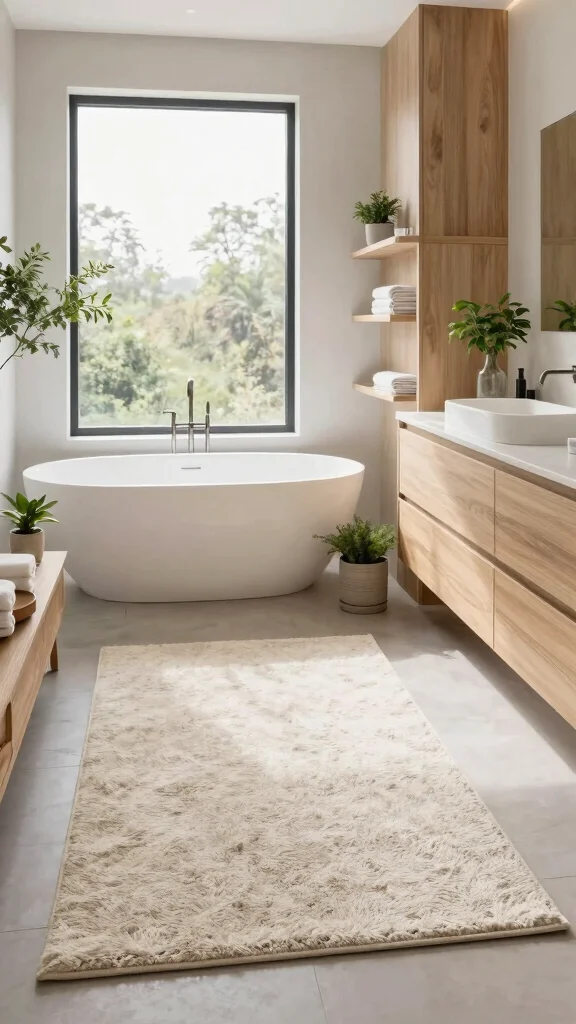 13 Master Bathroom Rug Ideas for a Luxurious Coordinated Floor - 1. Organic Cotton Comfort 1