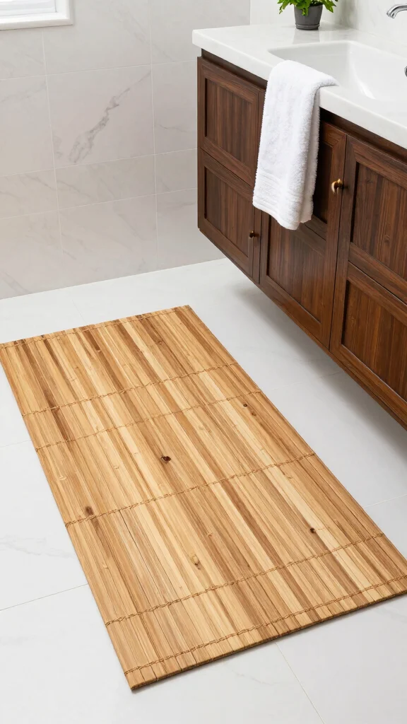 13 Master Bathroom Rug Ideas for a Luxurious Coordinated Floor - 4. Bamboo Bliss 1