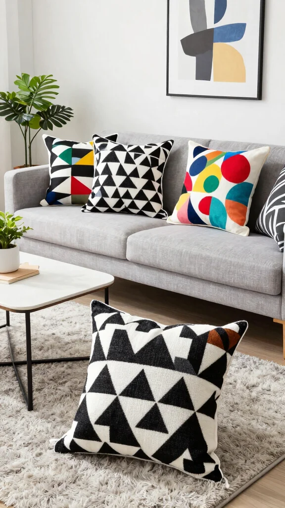 13 Pillow Cover Ideas for a Quick Affordable Room Refresh - 2. Bold Geometric Patterns 1