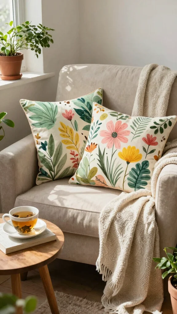 13 Pillow Cover Ideas for a Quick Affordable Room Refresh - 3. Nature-Inspired Prints 1
