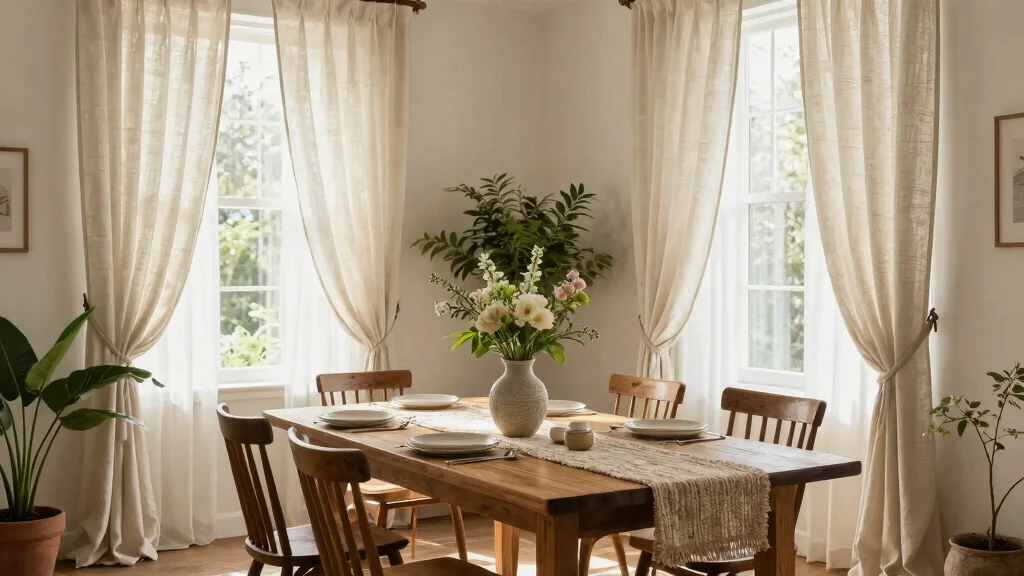 11 Dining Room Curtain Ideas for Softness, Privacy, and Style - hiomedecor.com